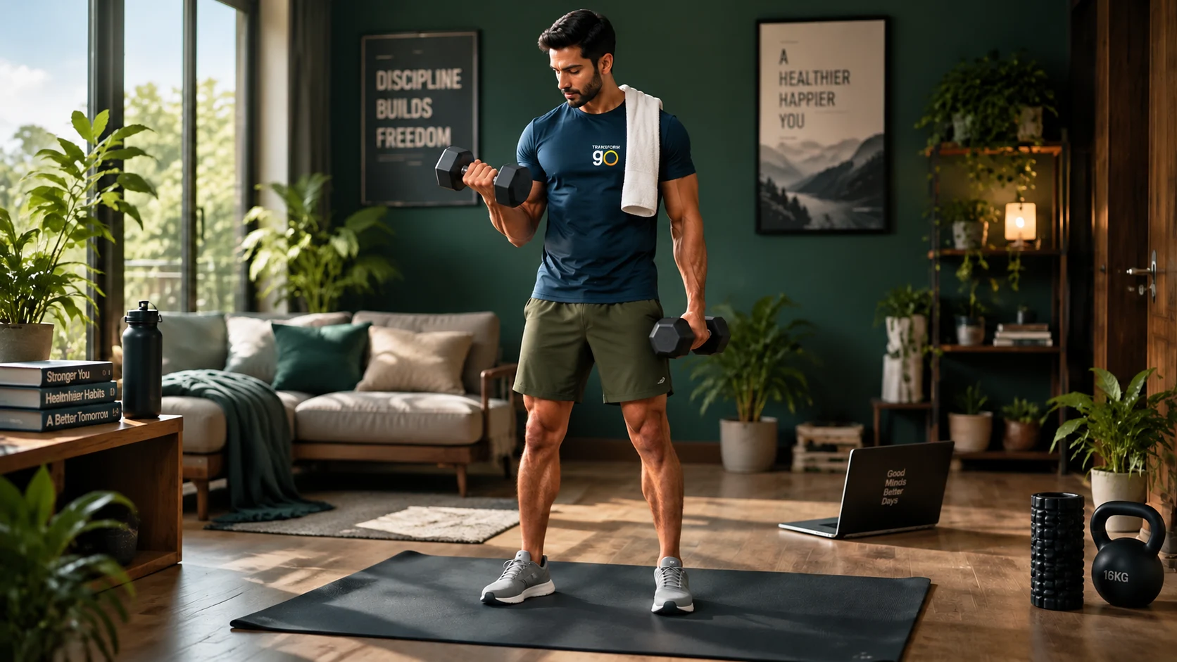 AI-generated photo-style strength workout for weight-gain routines