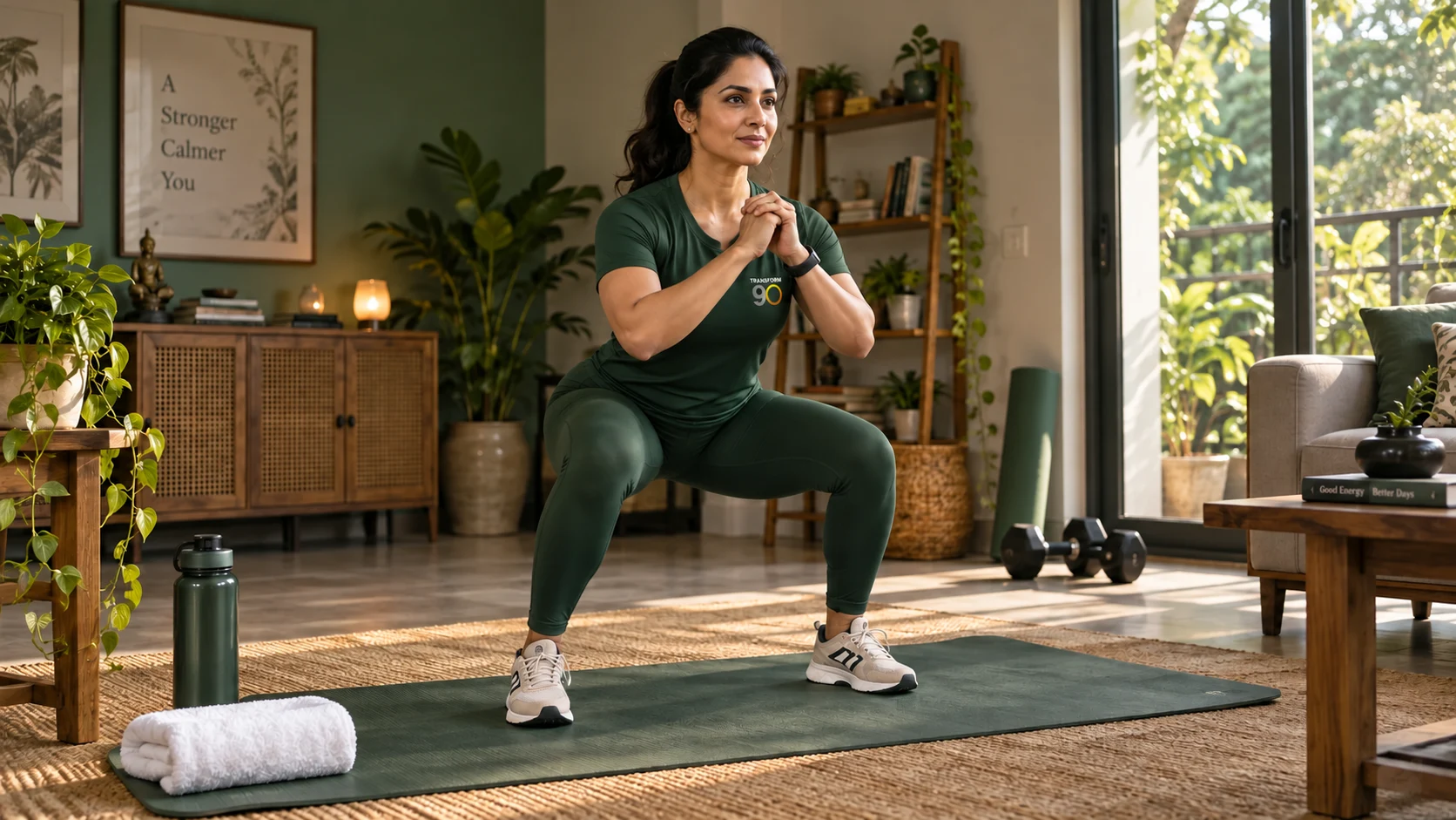 AI-generated photo-style home workout