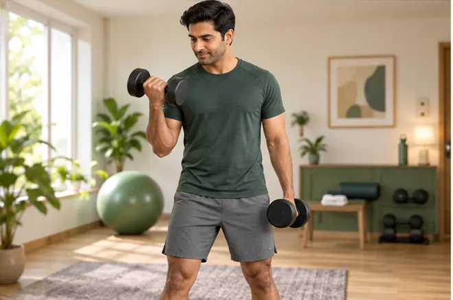 AI illustration of a home workout